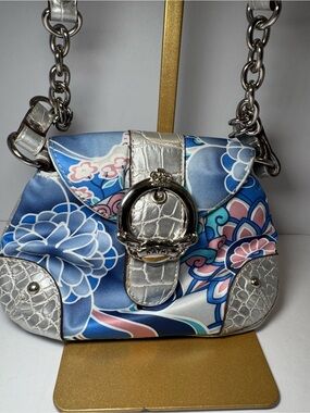Kathy Van Zeeland Y2K floral satin shoulder bag